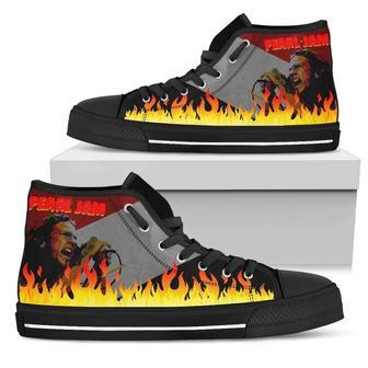 Pearl Jam Sneakers Flame High Top Shoes Music Fan High Top Shoes | Favorety AU