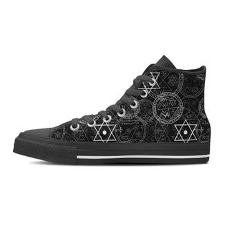 Pentagram Gothic Witch Men's High Top Shoes - Monsterry