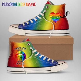Personalized Name LGBT High Top Shoes - Monsterry