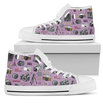 Photography Pattern High Top Shoes Sneakers - Monsterry UK