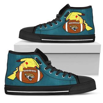 Pikachu Laying On Ball Jacksonville Jaguars High Top Shoes | Favorety UK