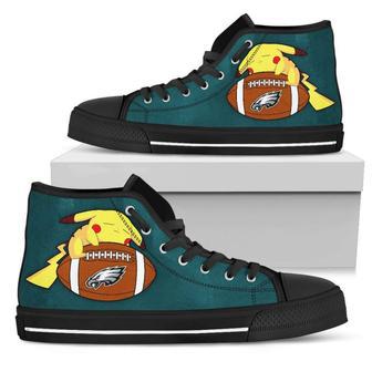 Pikachu Laying On Ball Philadelphia Eagles High Top Shoes | Favorety