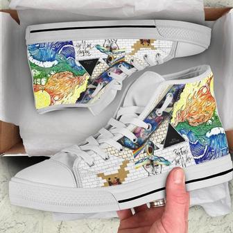 Pink Floyd High Top Pink Floyd Custom Music Shoes Rock Celebrity Gift Shoes White High Top Shoes | Favorety CA