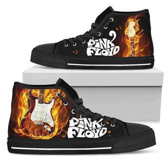 Pink Floyd Sneakers Fire Guitar High Top Shoes For Music Fan High Top Shoes | Favorety AU