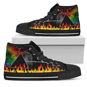 Pink Floyd Sneakers Flame High Top Shoes Music Fan High Top Shoes | Favorety CA