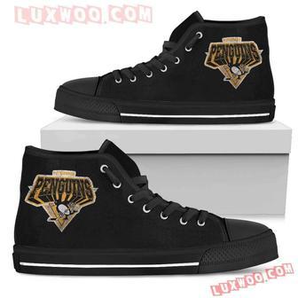 Pittsburgh Penguins High Top Shoes Sport Sneakers | Favorety