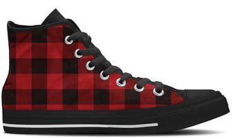 Plaid High Top Canvas Shoes - Monsterry UK