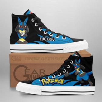 Pokemon Lucario High Top Shoes Custom Anime Sneakers | Favorety