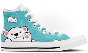 Polar Bear Doodle High Tops Canvas Shoes - Monsterry UK