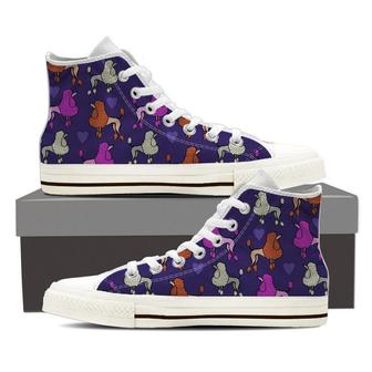 Poodle Lovers High Top Shoes Sneakers - Monsterry
