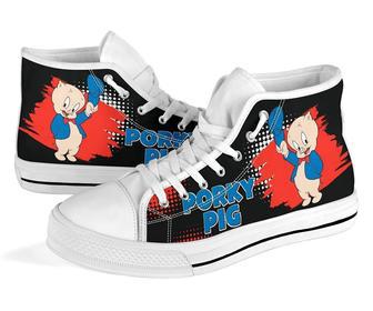 Porky Pig Sneakers High Top Shoes Looney Tunes Fan High Top Shoes | Favorety UK