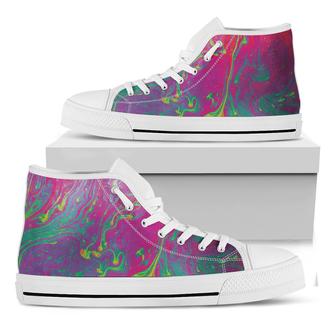 Psychedelic Formed Print White High Top Shoes - Monsterry CA