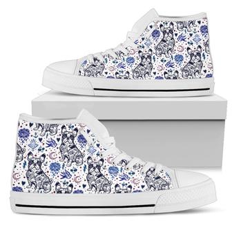 Pug Dogs Art Women's High Top Shoes - Monsterry AU