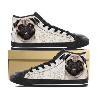 Pug Lovers Canvas High Top Shoes - Monsterry