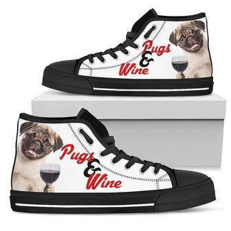 Pugs and Wine High Top Shoes - Monsterry DE