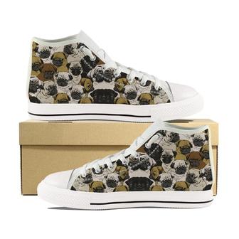 Pugs Multi Canvas High Top Shoes - Monsterry