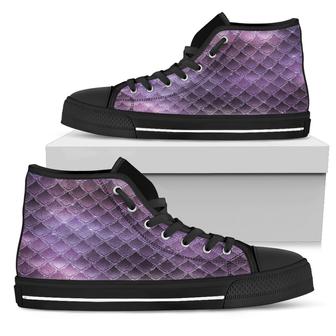 Purple Sparkle Mens High Top Shoes - Monsterry UK