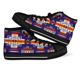Purple Tribal Native American High Top Shoes - Monsterry AU