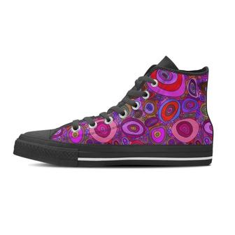 Purple Trippy Hippie Men's High Top Shoes - Monsterry