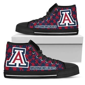 Puzzle Logo With Arizona Wildcats High Top Shoes | Favorety AU