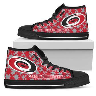 Puzzle Logo With Carolina Hurricanes High Top Shoes | Favorety AU