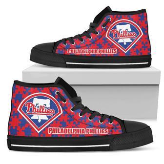 Puzzle Logo With Philadelphia Phillies High Top Shoes | Favorety CA