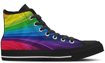 Rainbow High Top Canvas Shoes - Monsterry