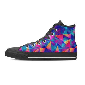 Rainbow Triangle Geometric Men's High Top Shoes - Monsterry CA