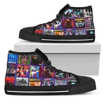 Ramones Sneakers Album High Top Shoes Rock Band Fan High Top Shoes - Monsterry AU
