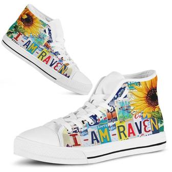 Raven License Plate High Top Shoes - Monsterry AU