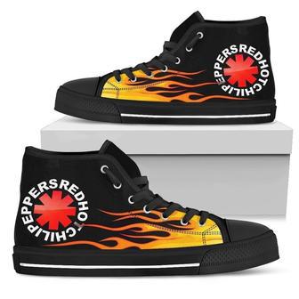 Red Hot Chili Peppers High Top Shoes Flame Sneakers Music Fan High Top Shoes | Favorety