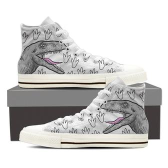 Retro Raptor Head High Top Shoes - Monsterry