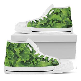 Salad Vegetable Print White High Top Shoes - Monsterry AU