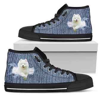 Samoyed Break The Wall High Top Shoes - Monsterry