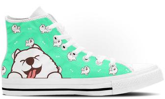 Samoyed Doodle High Tops Canvas Shoes - Monsterry CA