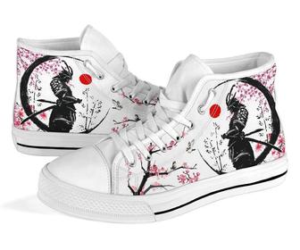 Samurai High Top Sneakers For Women Canvas Shoes For Men Sneakers Gift For Her High Top Sneakers Unique - Monsterry AU