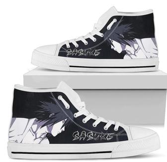 Sasuke Naruto Anime Sneakers High Top Shoes Fan High Top Shoes - Monsterry