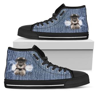 Schnauzer Break The Wall High Top Shoes - Monsterry