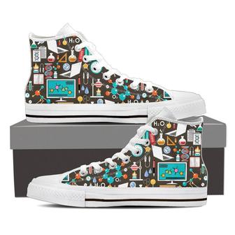 Science Pattern High Top Shoes Sneakers - Monsterry