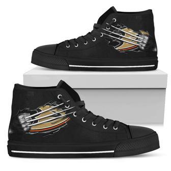 Scratch Of The Wolf Anaheim Ducks High Top Shoes | Favorety CA