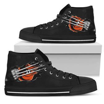 Scratch Of The Wolf Baltimore Orioles High Top Shoes | Favorety AU