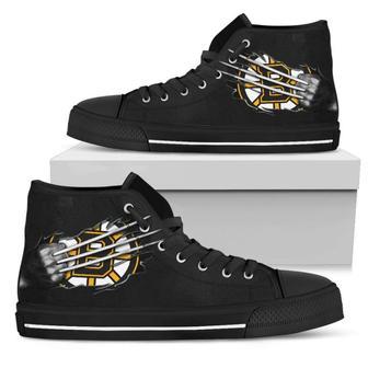 Scratch Of The Wolf Boston Bruins High Top Shoes | Favorety AU