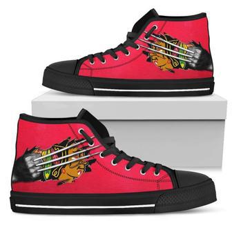 Scratch Of The Wolf Chicago Blackhawks High Top Shoes | Favorety UK