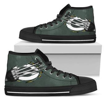 Scratch Of The Wolf Green Bay Packers High Top Shoes | Favorety DE