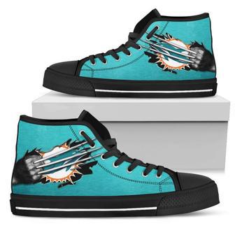 Scratch Of The Wolf Miami Dolphins High Top Shoes | Favorety CA