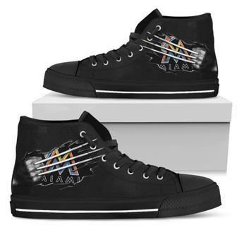 Scratch Of The Wolf Miami Marlins High Top Shoes | Favorety CA