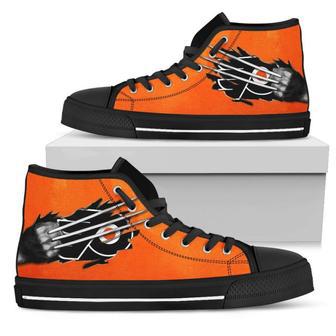 Scratch Of The Wolf Philadelphia Flyers High Top Shoes | Favorety DE