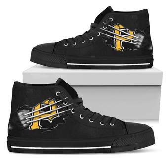 Scratch Of The Wolf Pittsburgh Pirates High Top Shoes | Favorety