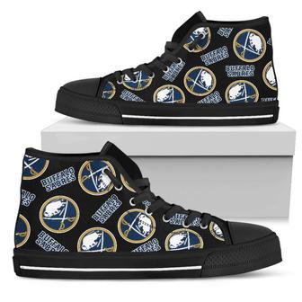 Script Logo Pattern Buffalo Sabres High Top Shoes | Favorety AU