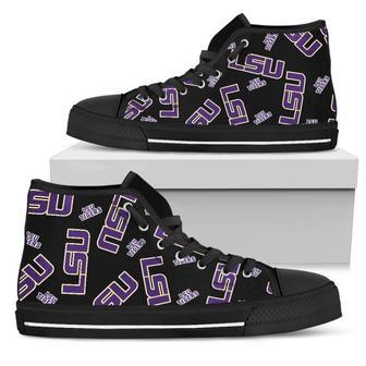 Script Logo Pattern LSU Tigers High Top Shoes | Favorety UK